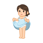 たくしあげる女性