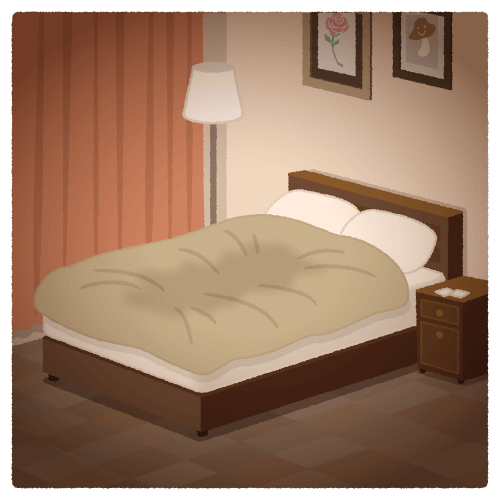 【背景】寝室のベッド
