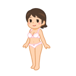 下着の女性