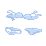 脱ぎ捨て女性用下着（薄い水色）